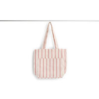 Outdoor Market Tote Bag Medium Beige With Red Stripe