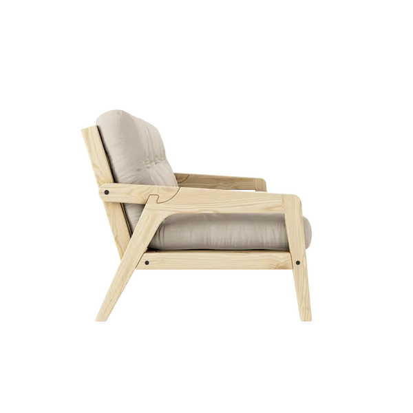 Grab Bäddsoffa Med Madrass Klarlackad / Beige