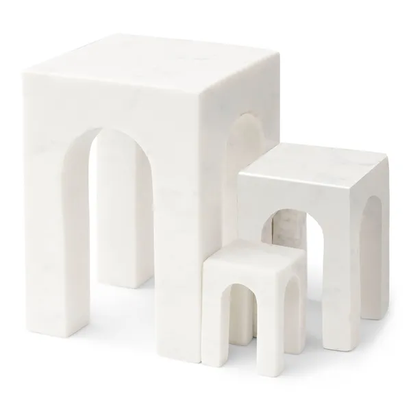 Arkis Bookend Bokstöd 3 Delar Vit