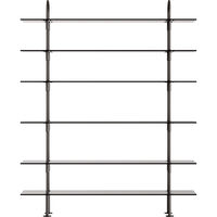 Keen Hyldesystem Med 6 Hylder 160 cm Sort Messing / Tonet Glas