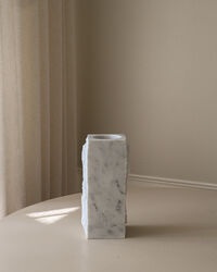 Edge Vase Medium White Carrara