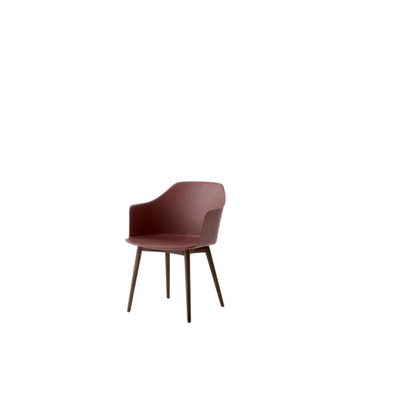 Rely HW76 Spisebordsstol Med Armlæn Red Brown/Lakeret Valnød