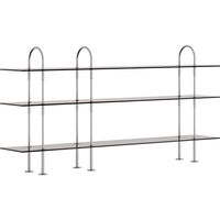 Keen Hyllsystem Med 3 Hyllplan 208 cm Satinpolerat Rostfritt stål / Tonat Glas