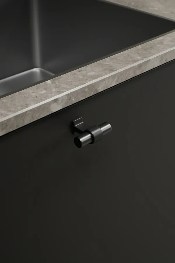 Bond T Knopp Gun Metal / Mattsvart