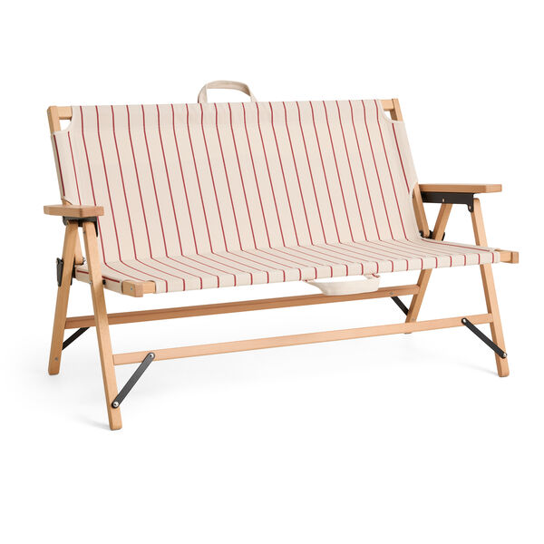Outdoor Market Folding Sofa Beige With Red Stripe