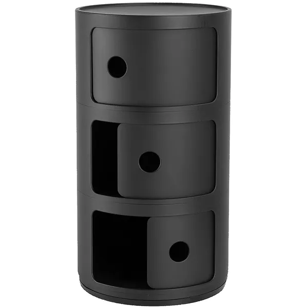 Componibili Recycled Oppbevaring med 3 Rom Sort
