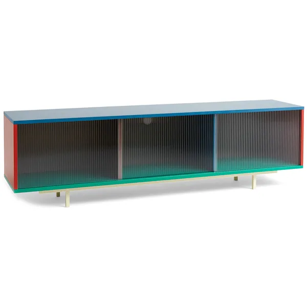 Colour Cabinet Sidebord Glasdør 180 cm / Multi