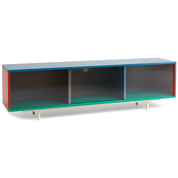 Colour Cabinet Sidebord Glasdør 180 cm / Multi