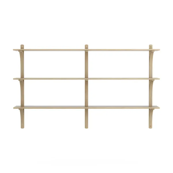 Levi Wall Shelf 180 cm Medium Brass / Naturlack Oak
