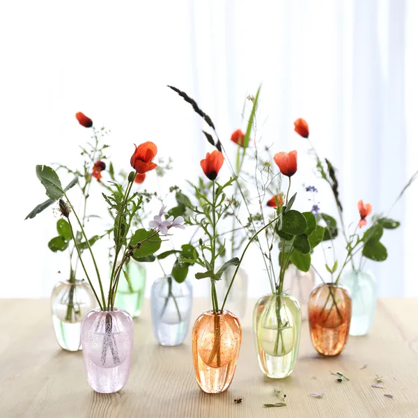 Liv Vase Mouth-blown Glass Vas Munblåst Glas Aqua