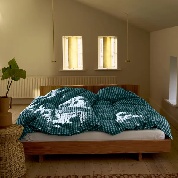 Bæk & Bølge Pussilakanasetti 150x210 cm Vihreä / Vaaleansininen