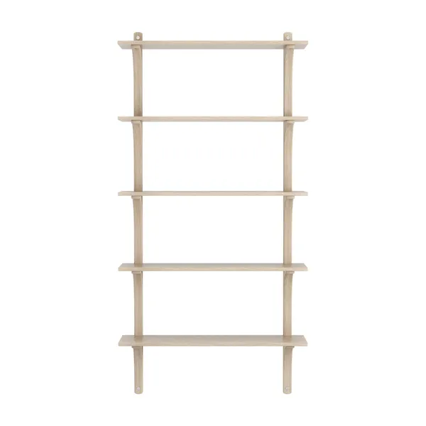 Levi Vägghylla 90 cm Stor Aluminium / Vitpigmenterad Ek