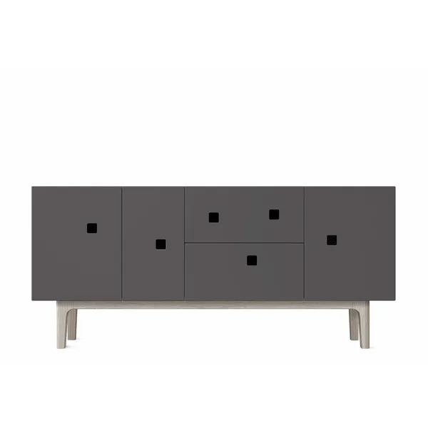 Peep M2 Media Bench Slate Gray / white oak