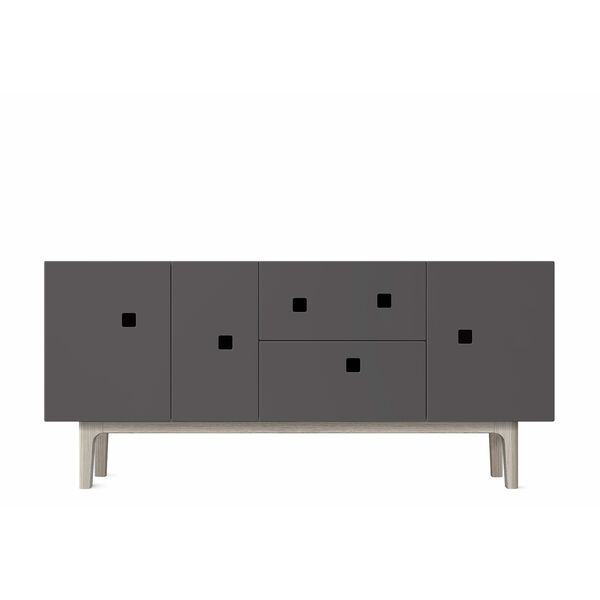 Peep M2 Media Bench Slate Gray / white oak