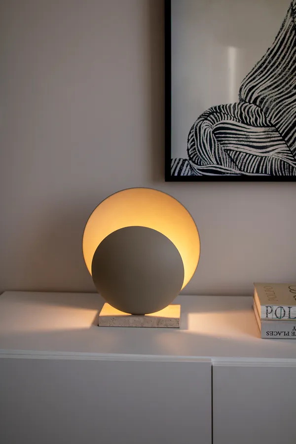 Orbit Bordlampe Beige / Travertin