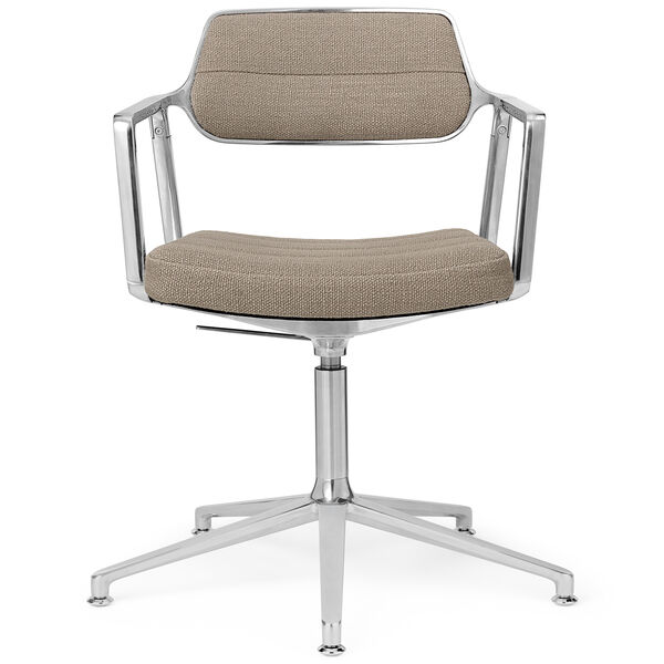 453+ Swivel Chair Polished Aluminium / Dark Sand
