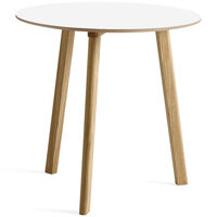 CPH Deux 220 2.0 Bord Ø75 cm Pearl White / Vannbasert Lakkert Eik