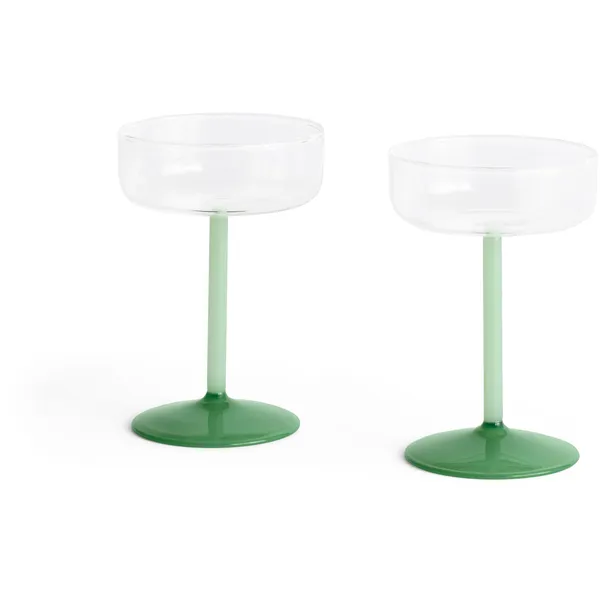Tint Champagneglass 2-pk Klar / Jadegrønn