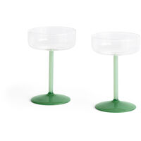 Tint Champagneglass 2-pk Klar / Jadegrønn