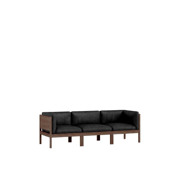 Modular 3-Seters Sofa Med Sider Røkt Eik/SA Leather Svart