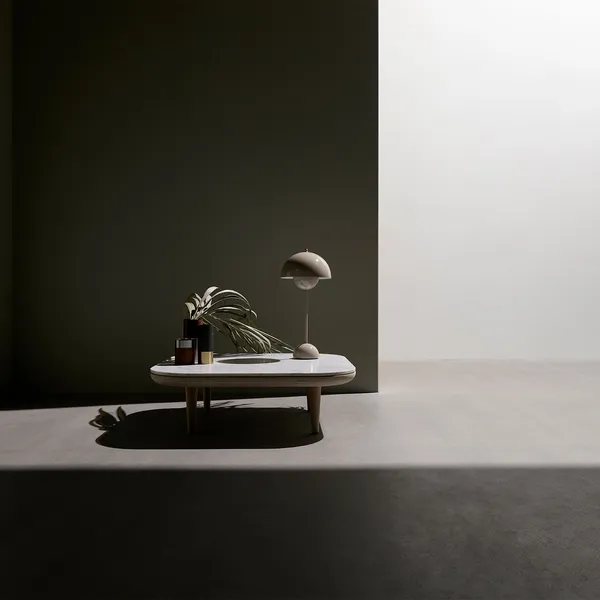 Flowerpot VP3 Bordlampe Laget av PVC Laget av malt metall Grey Beige