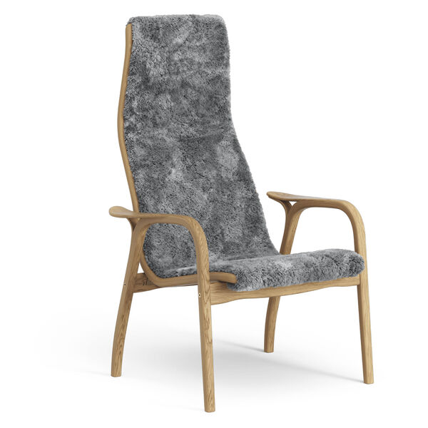 Lamino Lænestol Olieret Egetræ / Fåreskind Scandinavian Grey