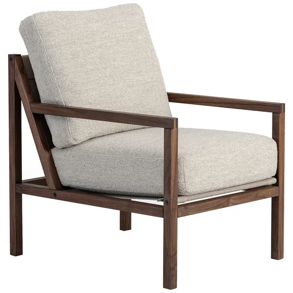Seventy Five Wood Lenestol Valnøtt / Bouclé Sand