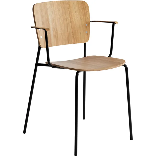 Mono Karmstol Svart Metallram Lackad Ek