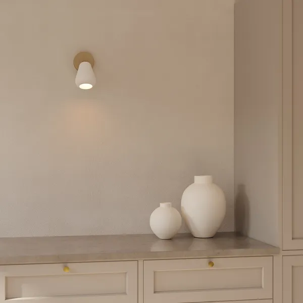 Anoli Spot Surface Vegg-/Taklampe Hvit / Nordic Gold