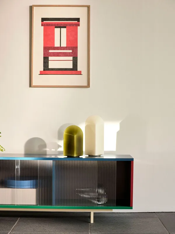 Colour Cabinet Sidebord Glasdør 180 cm / Multi