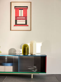 Colour Cabinet Sidebord Glasdør 180 cm / Multi