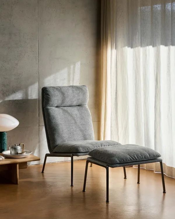 Muno LN16 Loungestol Høj Ryg Dark Chrome / Hallingdal 0126