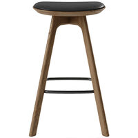 Pauline Barstol 65 cm Fumed Eik / Skinn Sort
