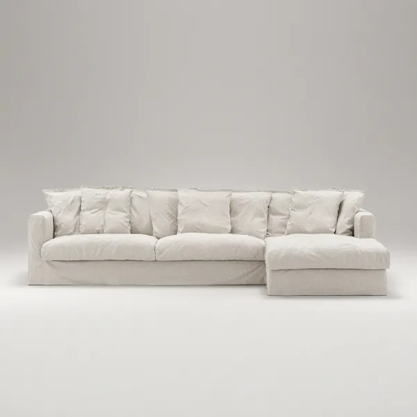 Le Grand Air 3-Personers Sofa Hør Divan Højre Creamy White