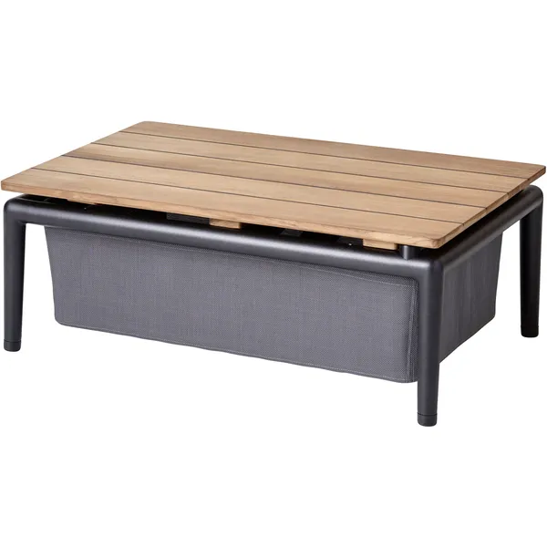 Conic Box Table 74x52 cm Grey TexTeak Table Top