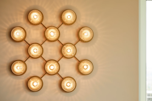 Liila 12 Væg-/Loftslampe Nordic Gold / Klar
