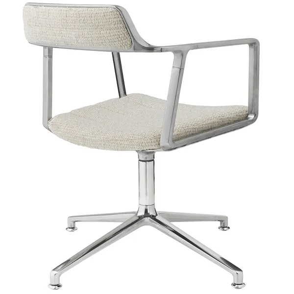 452 Swivel Chair With Feet Wavy Off-white