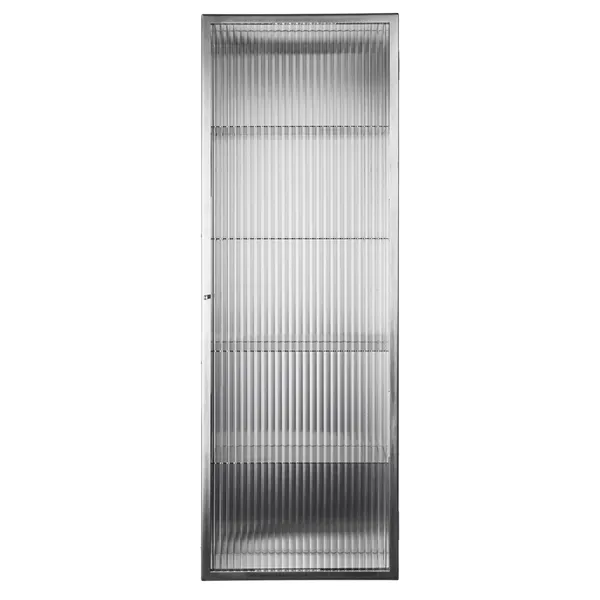 Haze Vægskab Ribbet Glas 35x100 cm Rustfrit Stål