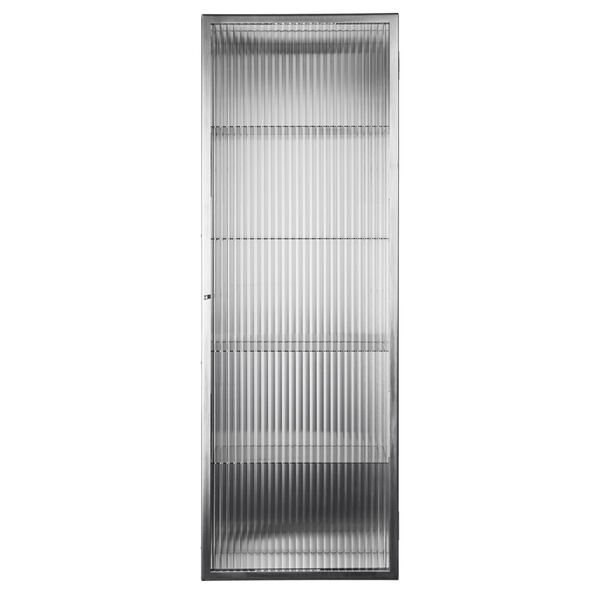 Haze Vægskab Ribbet Glas 35x100 cm Rustfrit Stål