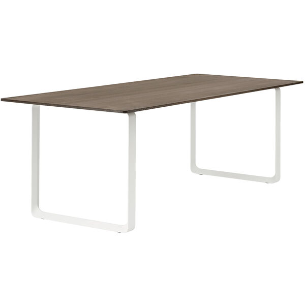 70/70 Bord 225x90 cm Massiv Røget Eg / Hvidt