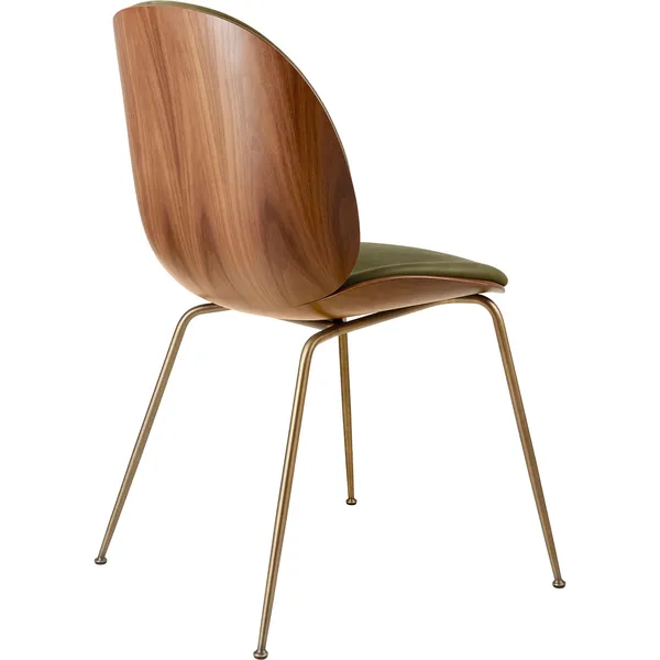 Beetle 3D Veneer Tuoli Saksanpähkinä/Brass Soft Leather Army