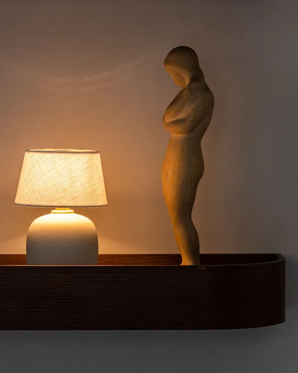Epoch Hylla 79 cm Mörkbetsad Ek / Svart