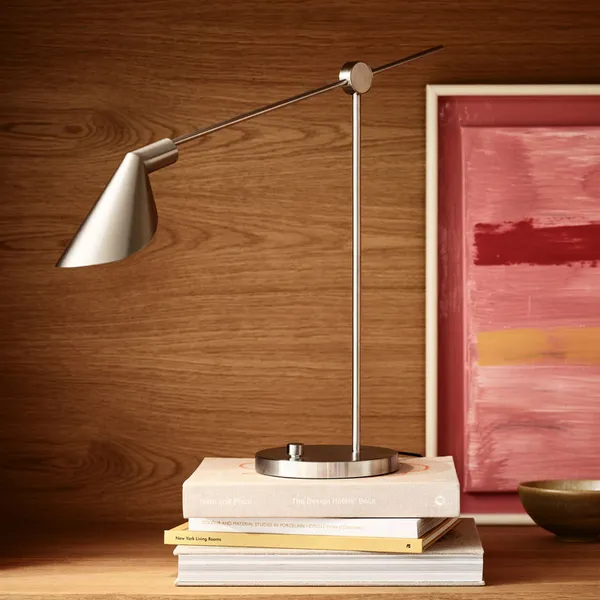 MS021 Bordlampe Rustfritt Stål