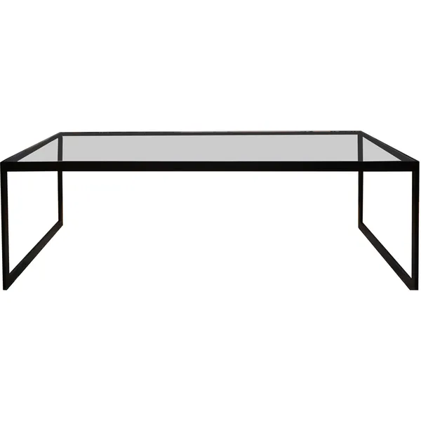 Square Salongbord 122x62 cm Svart/Glass