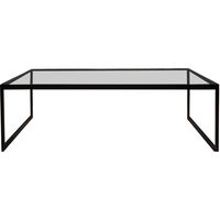 Square Salongbord 122x62 cm Svart/Glass
