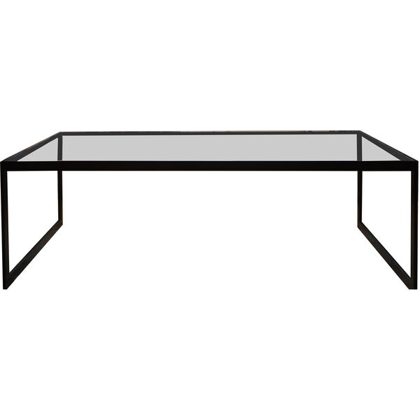 Square Sofabord 122x62 cm Sort/Glas