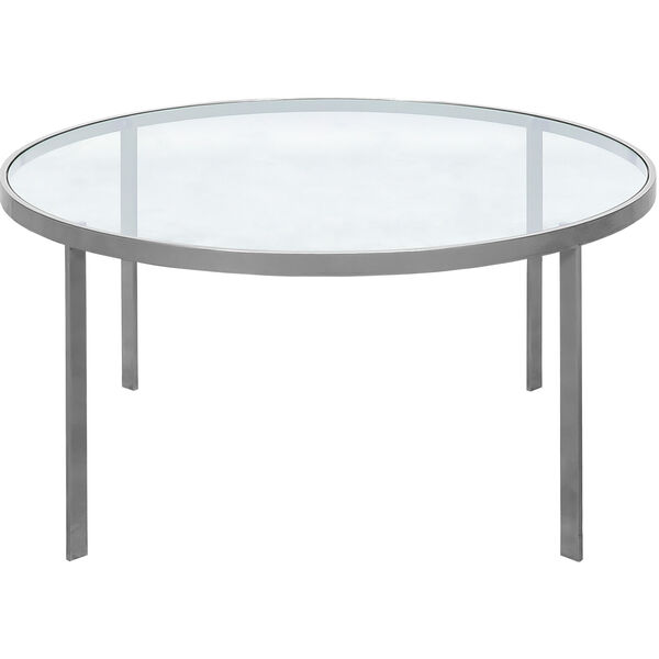Square Sofabord Ø93x40 cm Sølvgråt/Glas