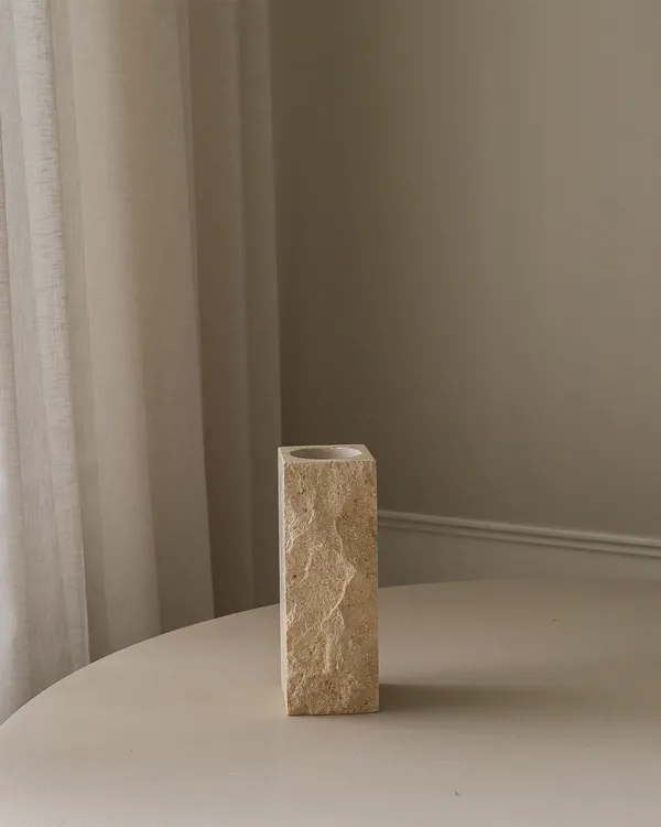 Edge Vase Small Limestone