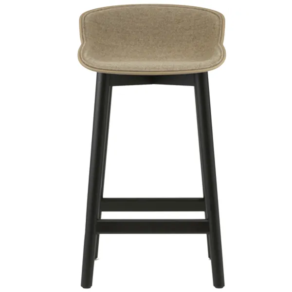Hyg Barstol 65 cm Betrukket Forside Sand / Sort Egetræ