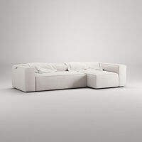 Grand 4-Personers Sofa Divan Højre Steam White